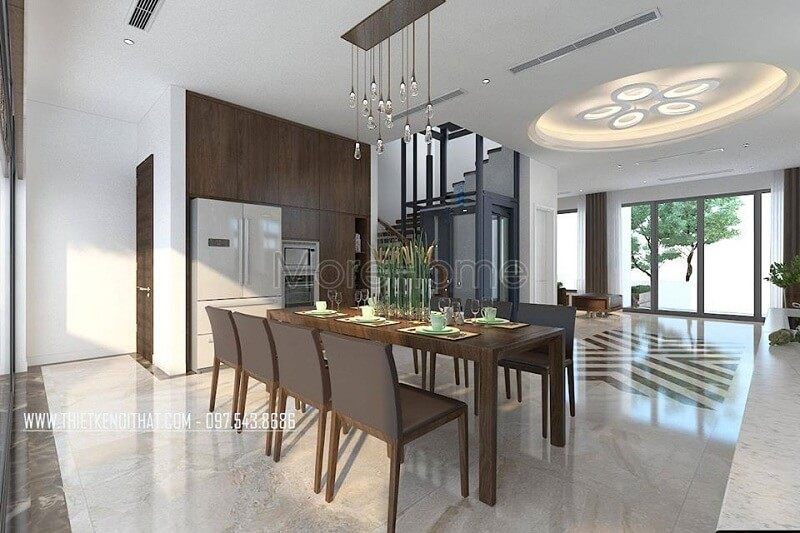 Mẫu bàn ăn gỗ đẹp cho biệt thư gia chủ