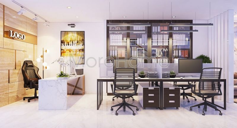 Đá nhân tạo màu trắng cao cấp là lựa chọn hàng đầu để trang trí bàn làm việc của giám đốc.