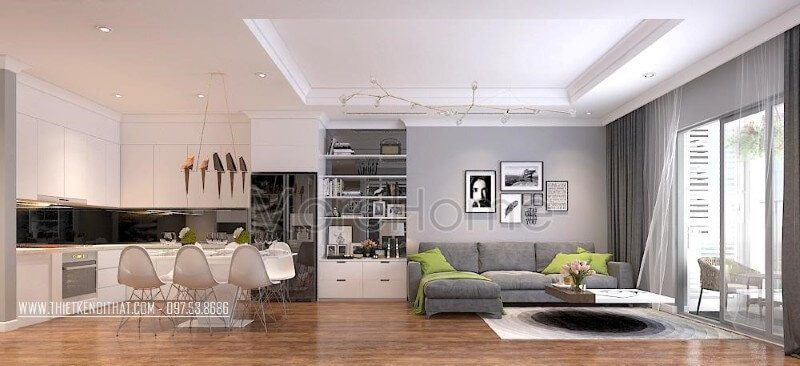 .
Tủ bếp chữ L được thiết kế để phù hợp với cả phần bếp nấu và khu vực xơ chế rửa thực phẩm, giúp cho việc nấu nướng và dọn dẹp trở nên dễ dàng hơn.